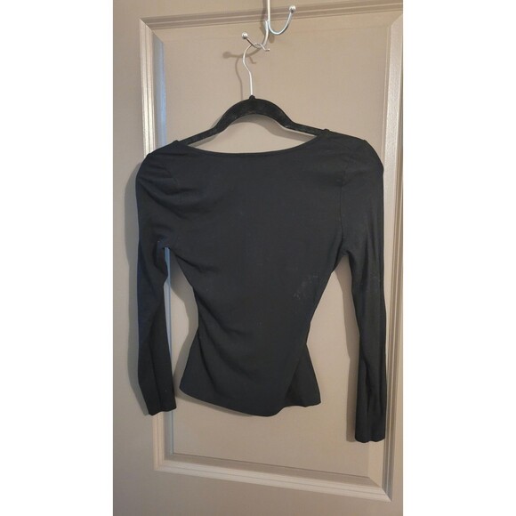 Womens ASOS Design Wrap V-neck T-Shirt Wrap Black Size US 4 - Picture 2 of 4